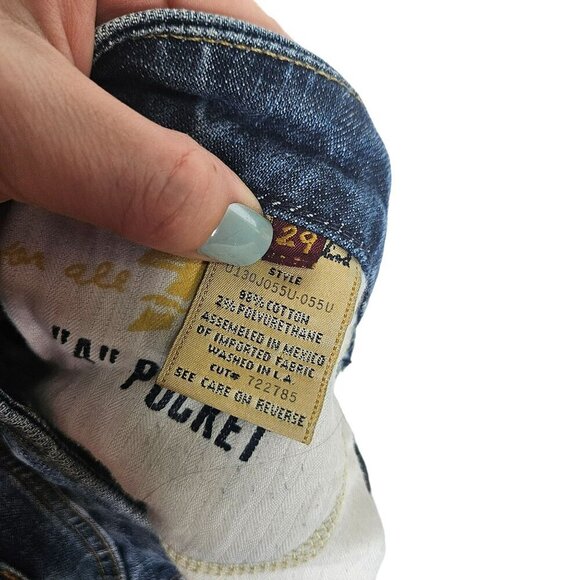 7 For All Mankind Womens Denim Blue A Pocket Flare Jeans Soft Stretch Size 29 - Picture 3 of 13